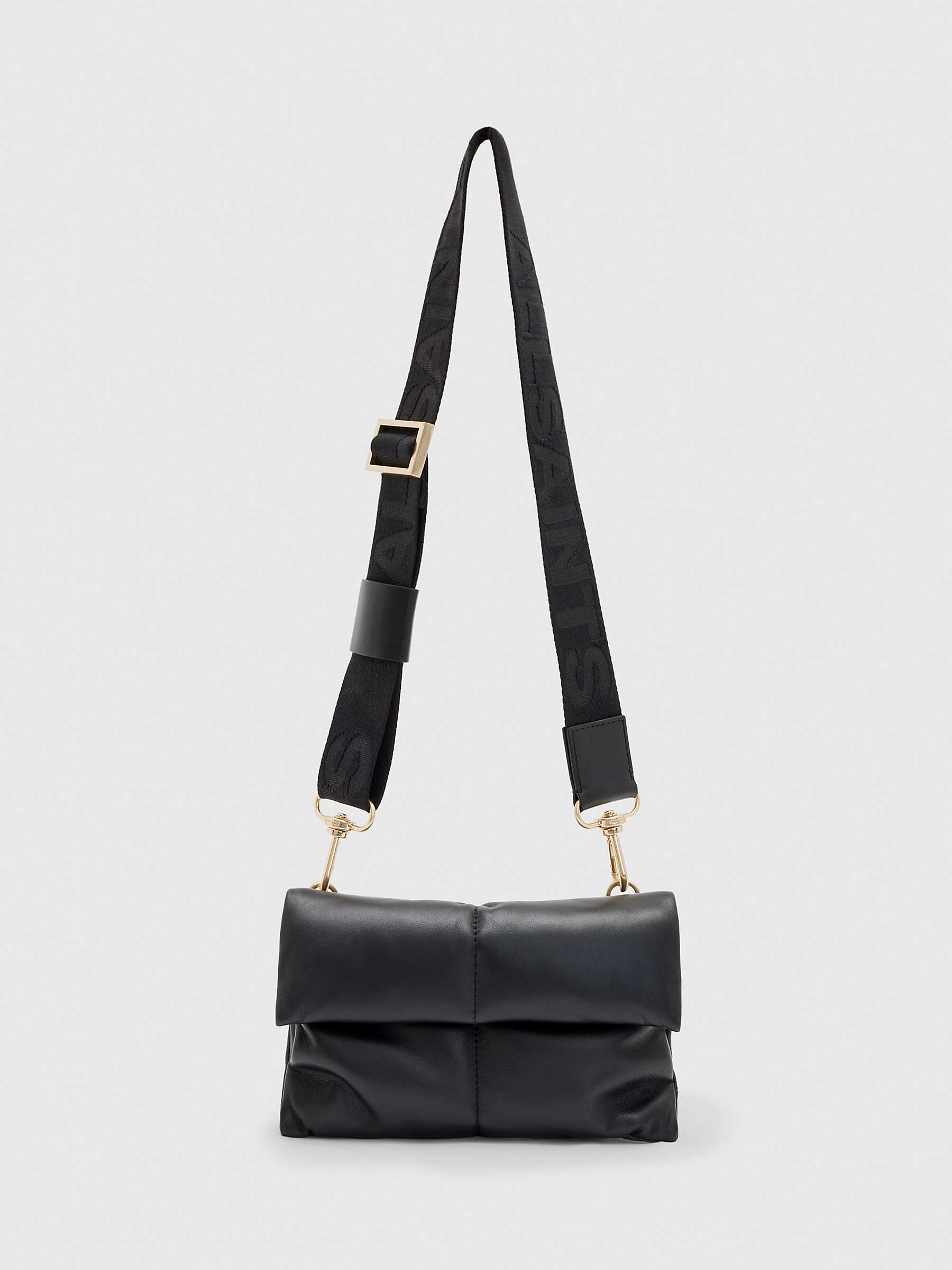 Buy AllSaints Ezra Quilt Crossbody Handbag, Black Online at johnlewis.com