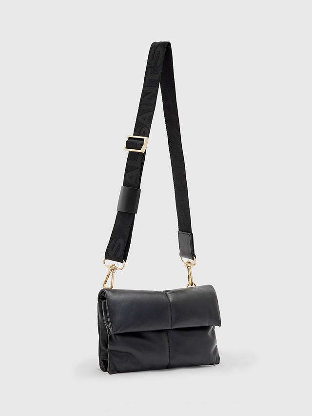 AllSaints Ezra Quilt Crossbody Handbag, Black