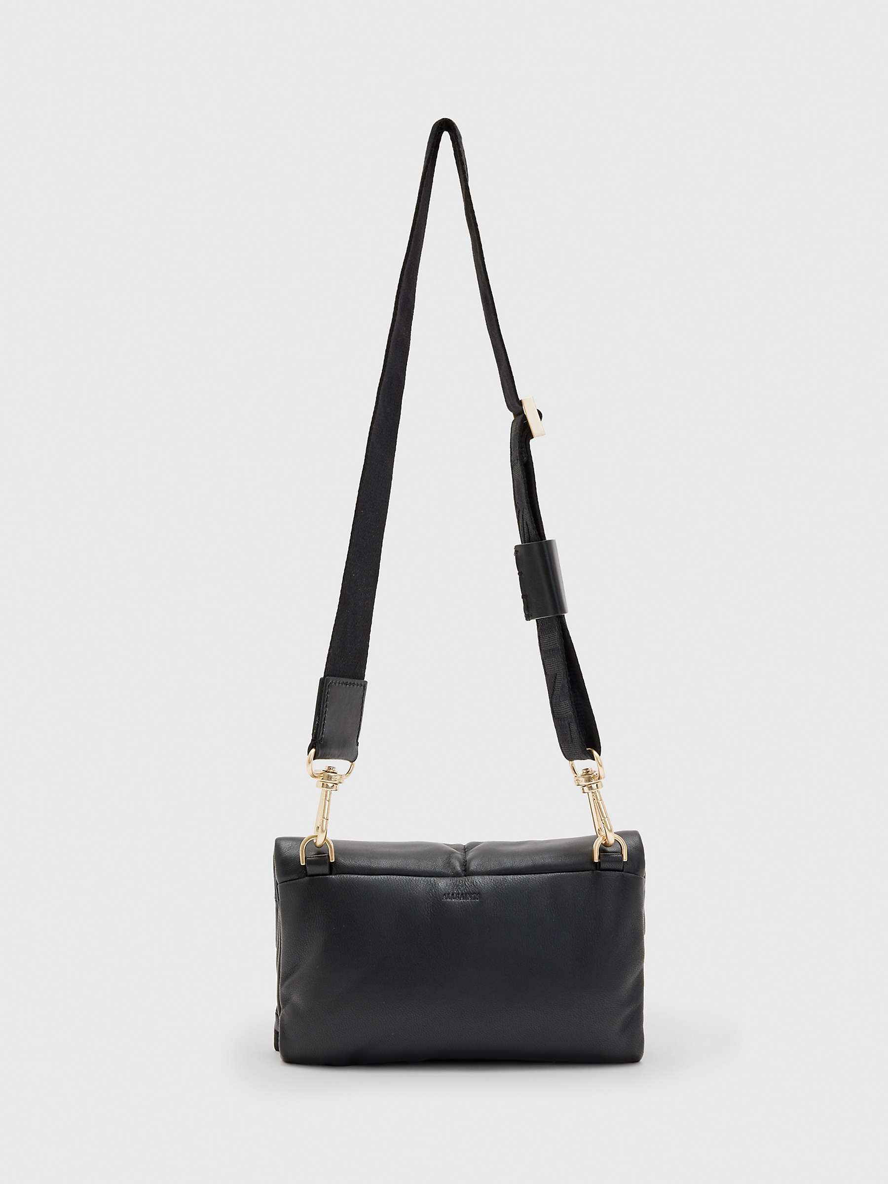Buy AllSaints Ezra Quilt Crossbody Handbag, Black Online at johnlewis.com