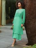 Ro&Zo Frill Detailed Midi Dress, Green, Green
