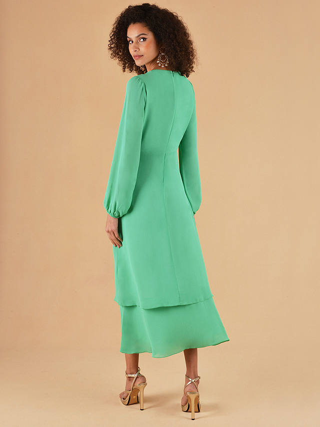 Ro&Zo Frill Detailed Midi Dress, Green