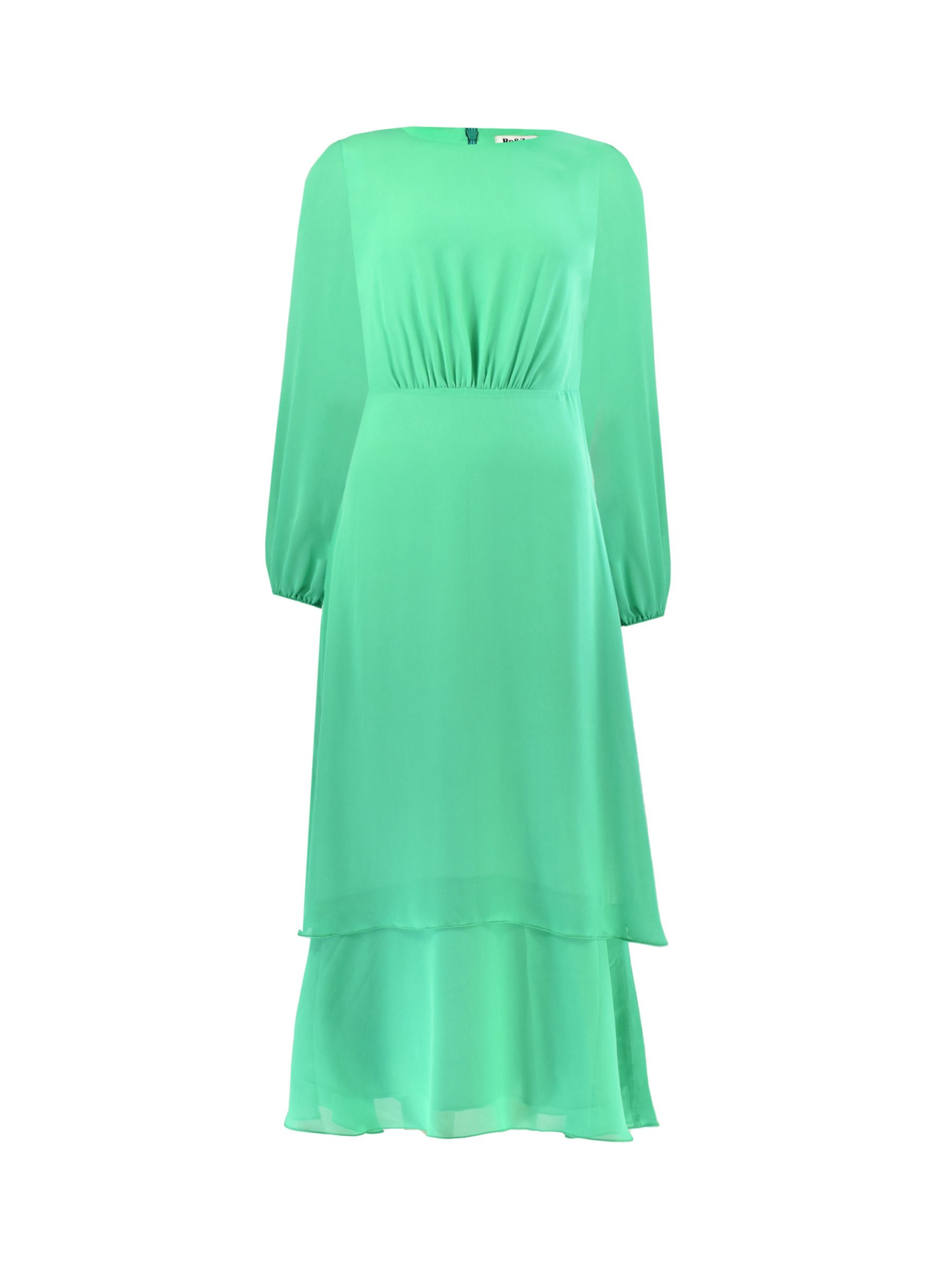 Ro&Zo Frill Detailed Midi Dress, Green at John Lewis & Partners