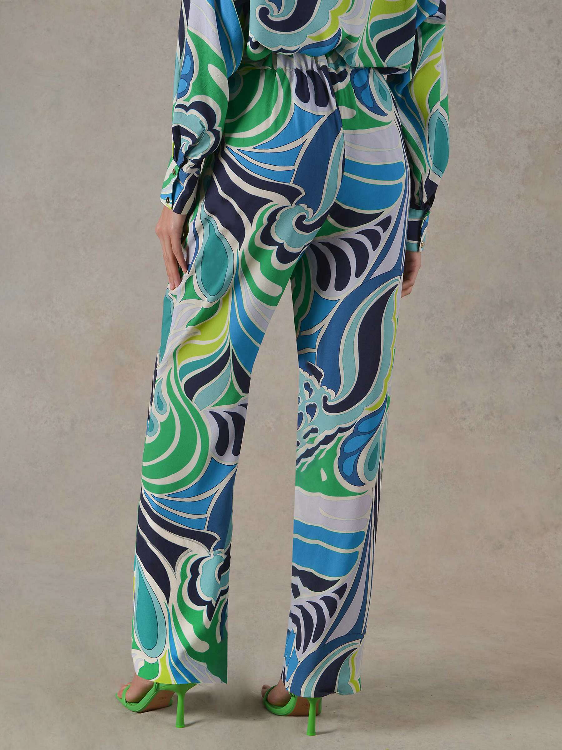 Buy Ro&Zo Swirl Print Trousers, Blue Online at johnlewis.com