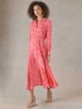 Ro&Zo Petite Floral Midi Shirt Dress, Pink