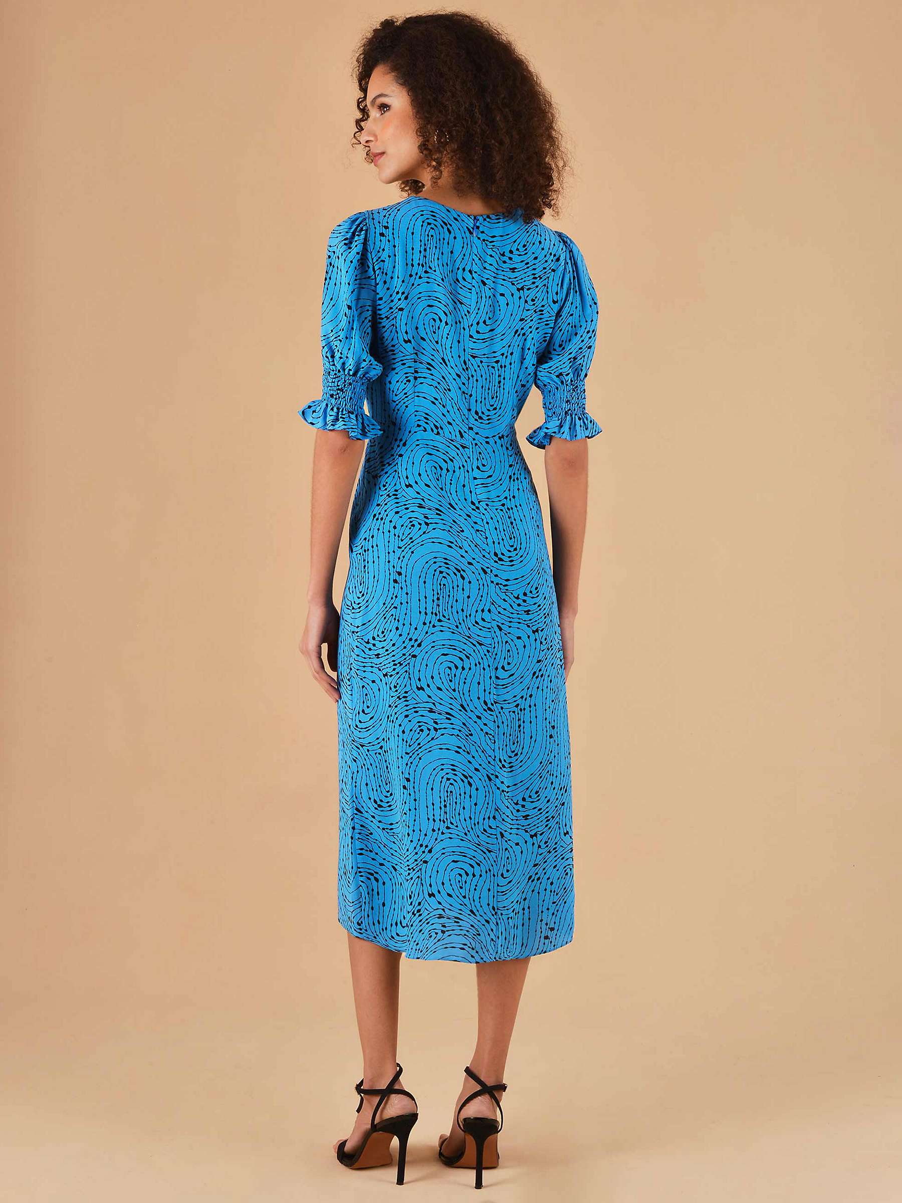 Buy Ro&Zo Swirl Print Midi Sheath Dress, Blue/Multi Online at johnlewis.com