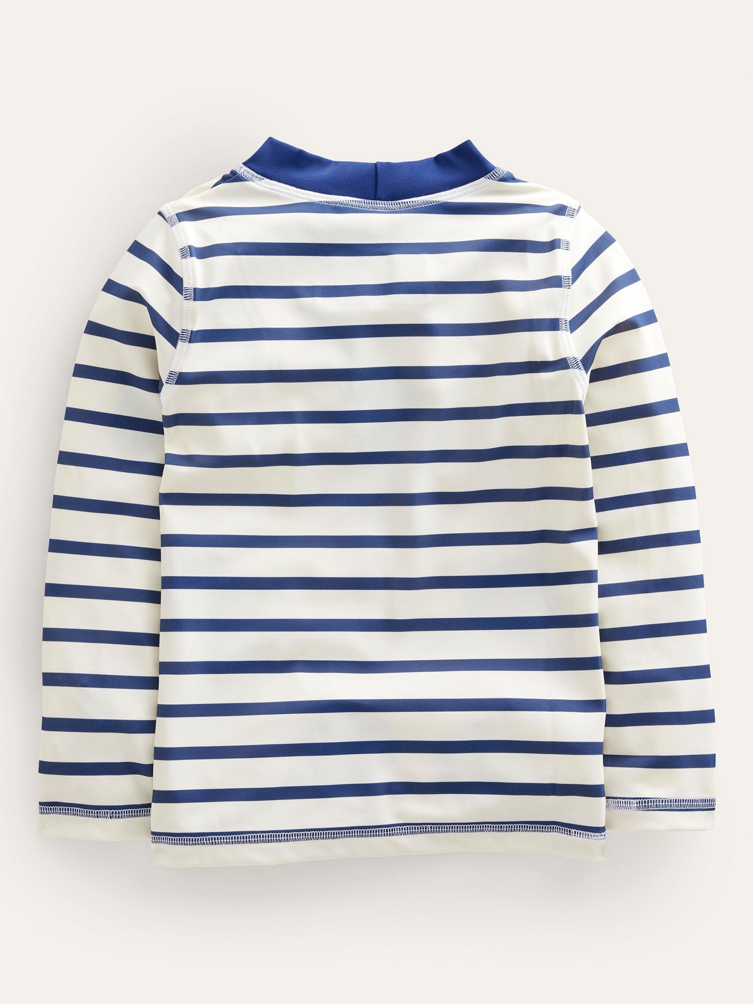 Mini Boden Kids' Breton Rash Vest, Navy/Ivory Stripe, 2-3 years
