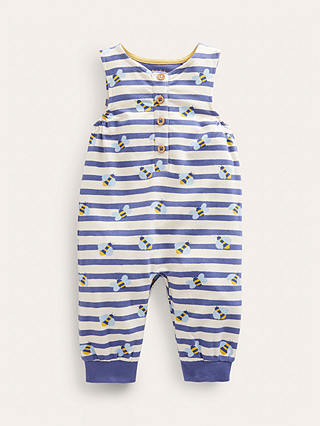 Mini Boden Baby Jersey Dungarees, Blue Bees