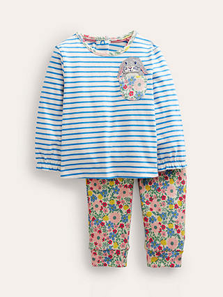 Mini Boden Baby Jersey Logo Pocket Leggings & T-Shirt Set, Vanilla