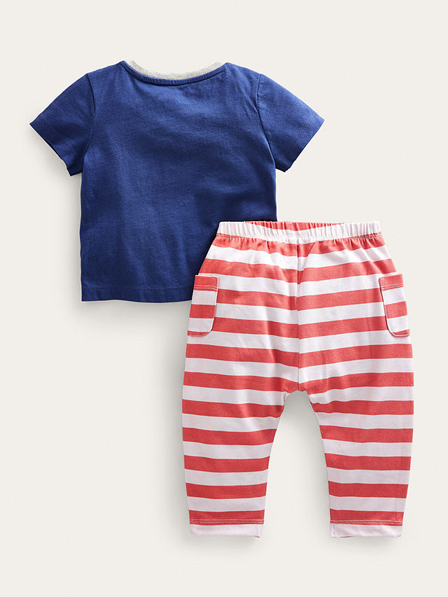 Mini Boden Baby Appliqué Leggings & T-Shirt Set, Navy Frog, 0-3 months