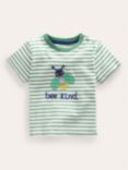 Mini Boden Baby Embroidered Bee T-Shirt, Ivory/Green