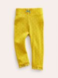 Mini Boden Baby Spot Rib Leggings, Sweetcorn Yellow