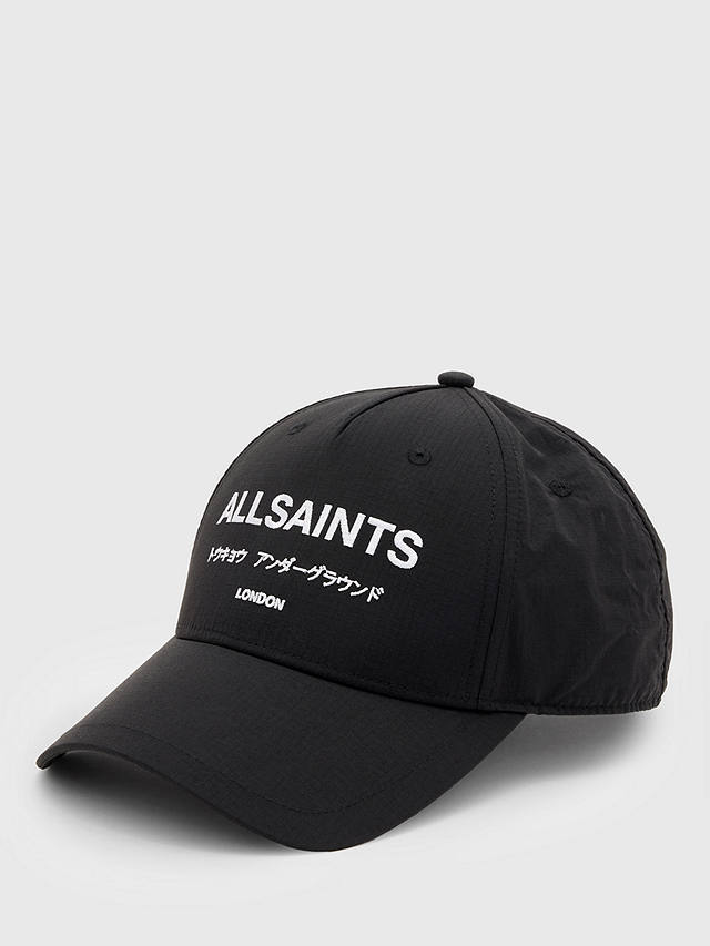 AllSaints Underground Baseball Cap, Black/Matte Black