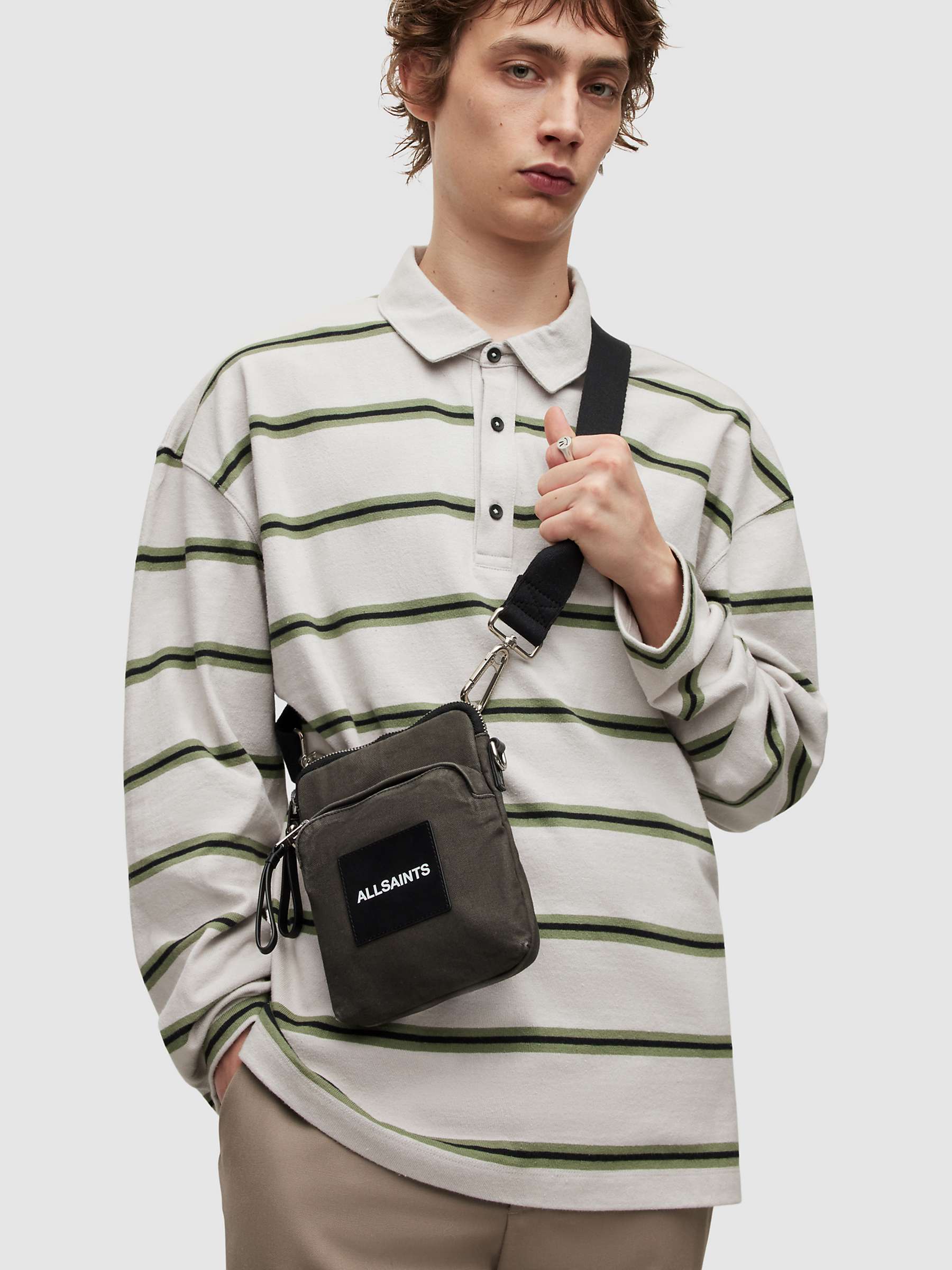 Buy AllSaints Pouch Bag, Black Online at johnlewis.com