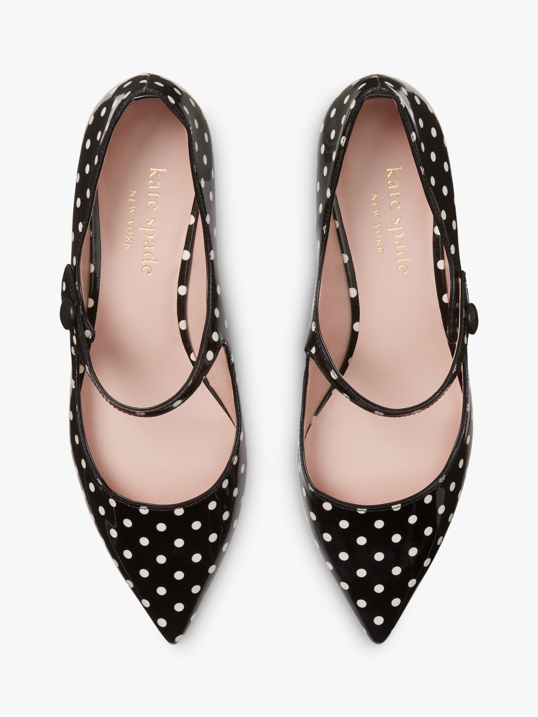 kate spade new york Maya Polka Dot Mary Jane Shoes, Black, 4