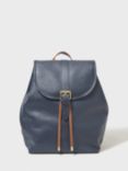 Crew Clothing Leather Backpack, Navy Blue
