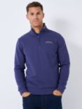 Crew Clothing Waterside Half-Zip Sweatshirt, Royal Blue