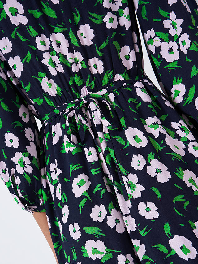 Crew Clothing Lila Floral Print Midi Dress, Green