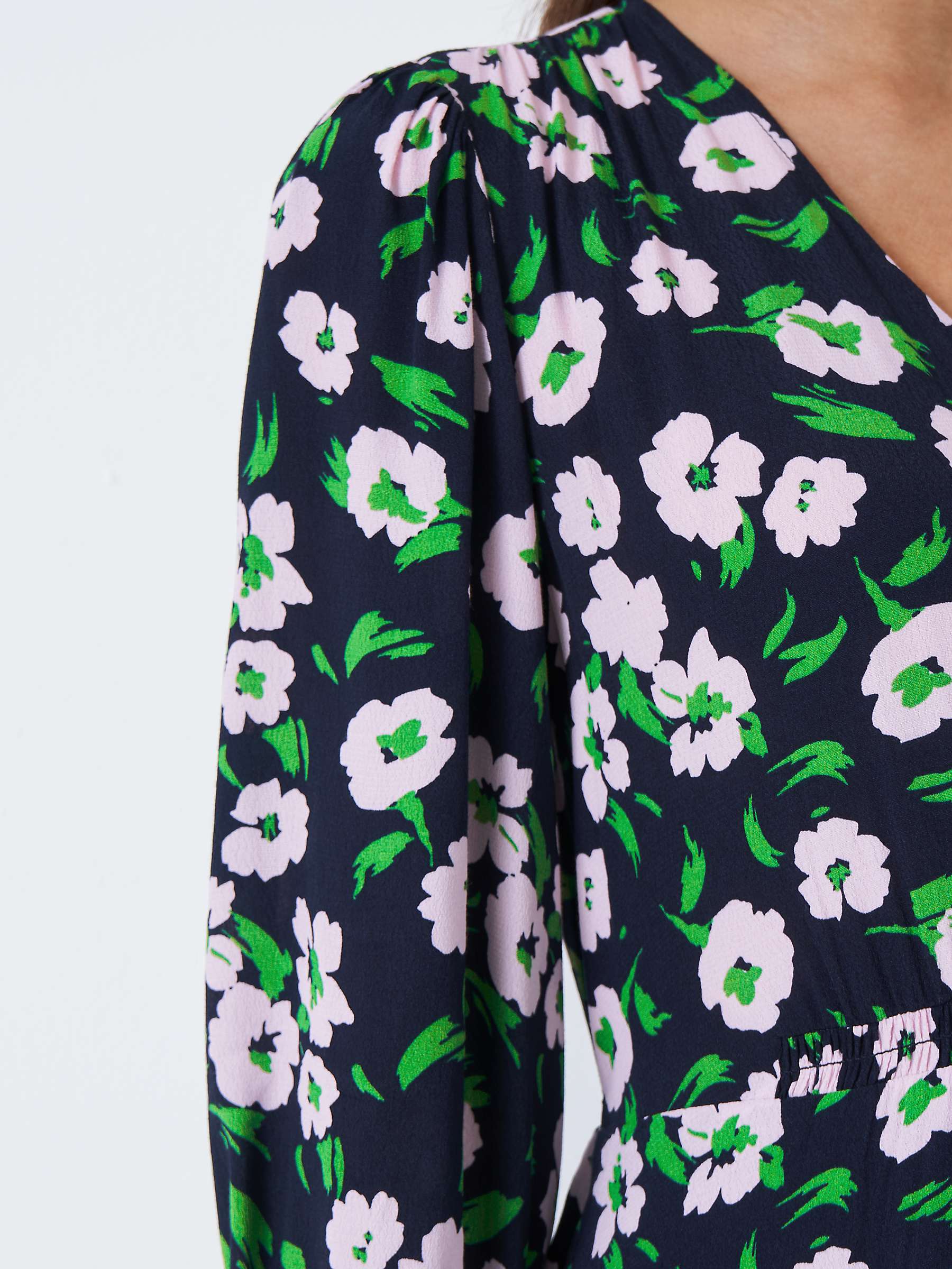 Buy Crew Clothing Lila Floral Print Midi Dress, Green Online at johnlewis.com