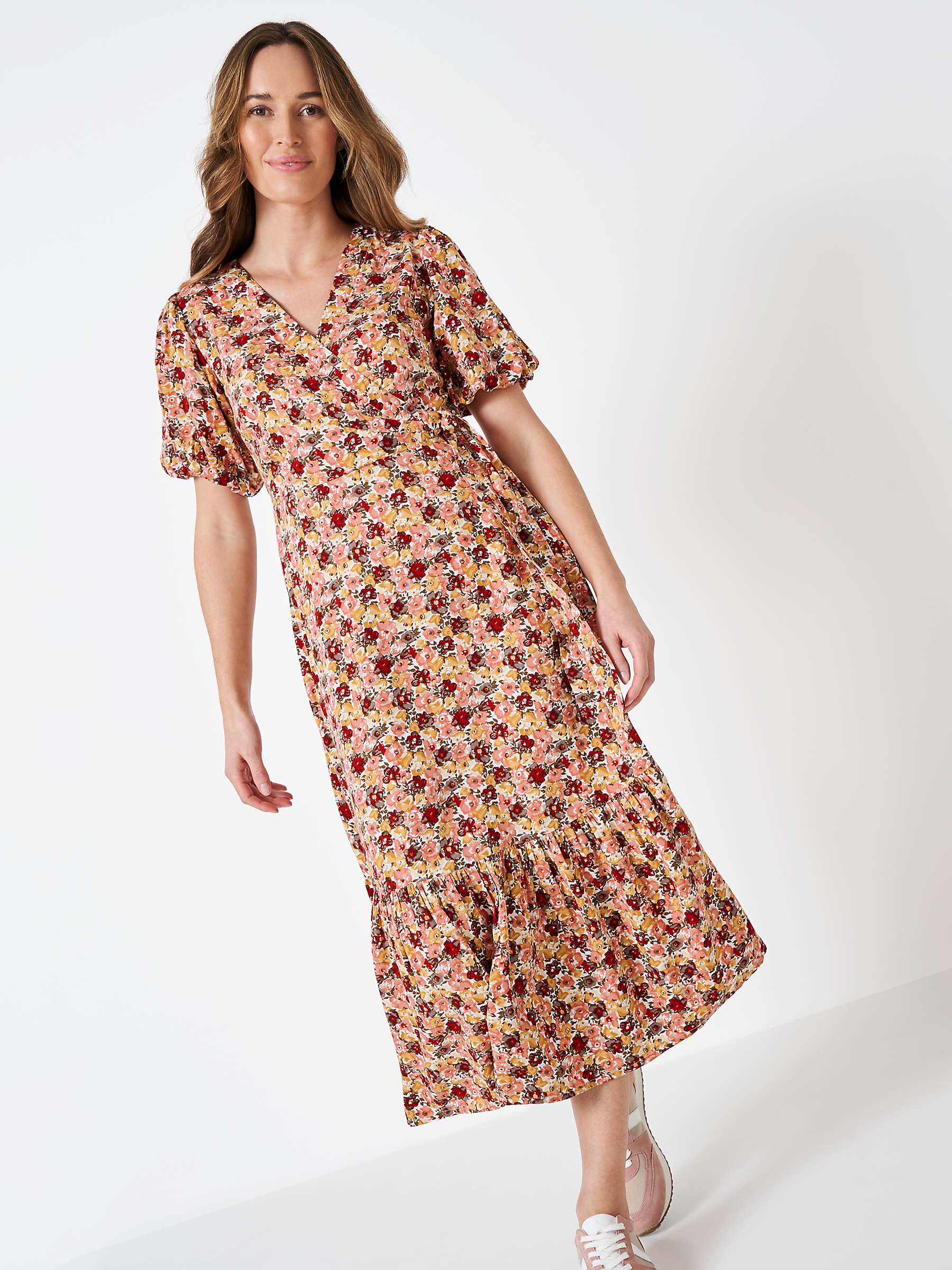 Buy Crew Clothing Melanine Wrap Dress, Pink/Multi Online at johnlewis.com