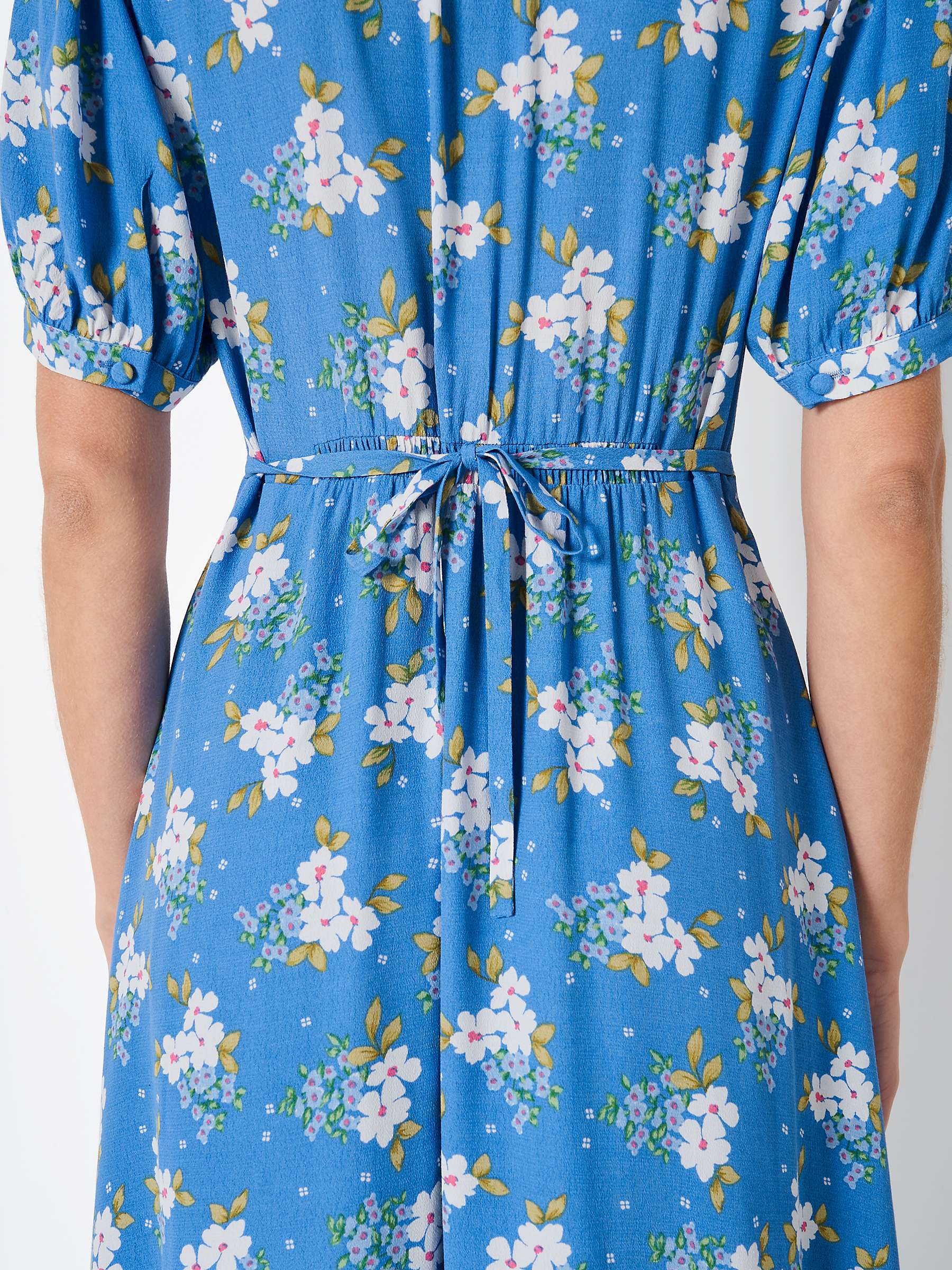 Buy Crew Clothing Floral Print Lola Dress, Bright Blue Online at johnlewis.com