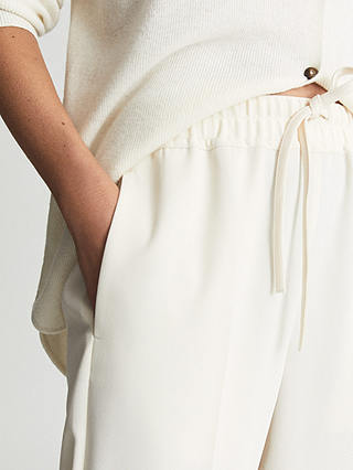 Reiss Petite Hailey Cropped Trousers, Cream