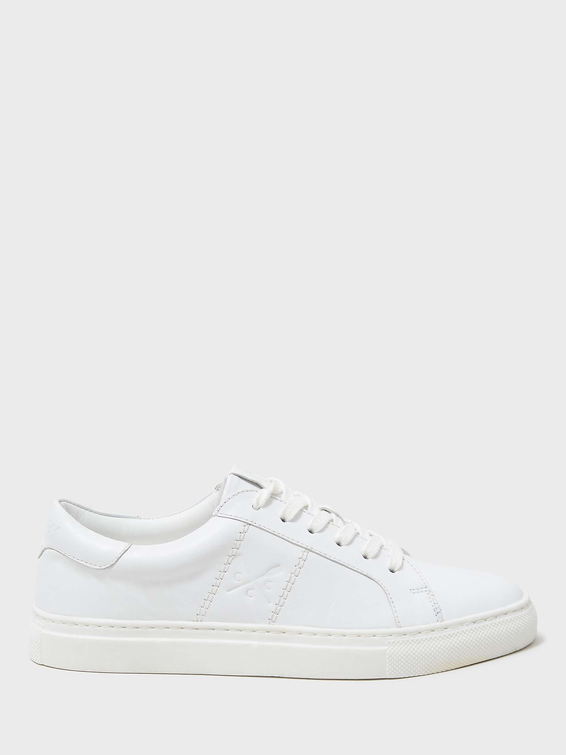 Buy Crew Clothing Gigi Leather Trainers, White Online at johnlewis.com