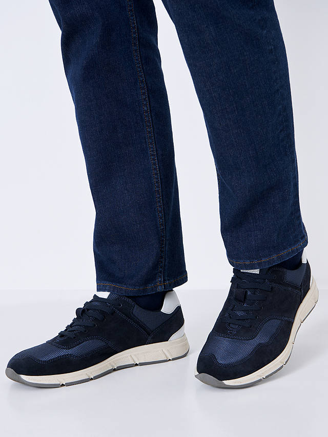 Crew Clothing Oliver Trainers, Navy Blue at John Lewis & Partners