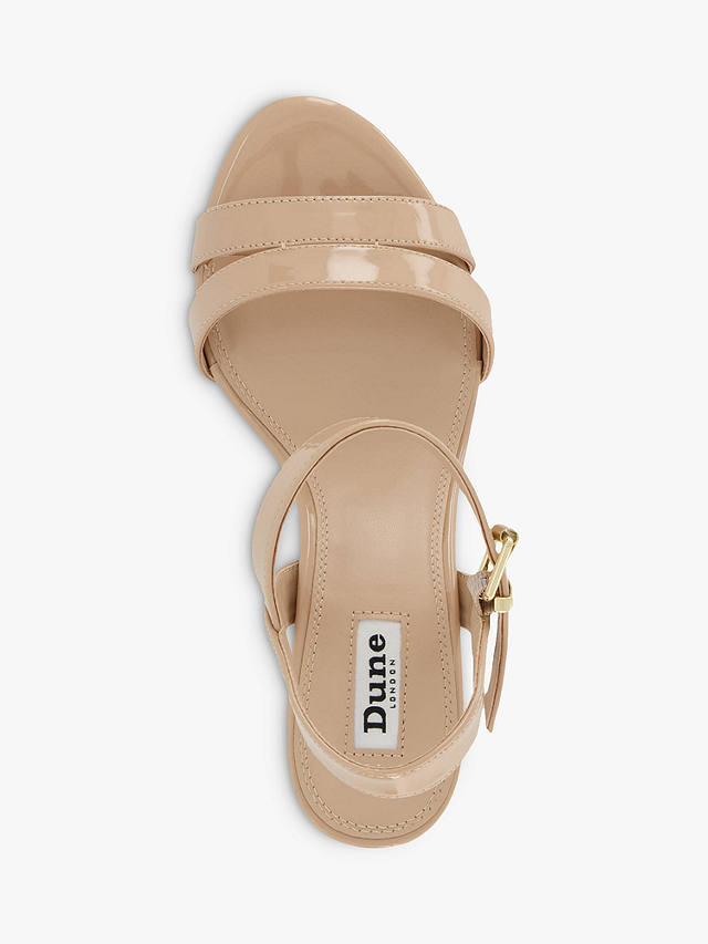 Dune Wide Fit Merisa Block Heeled Sandals, Nude-patent_synth