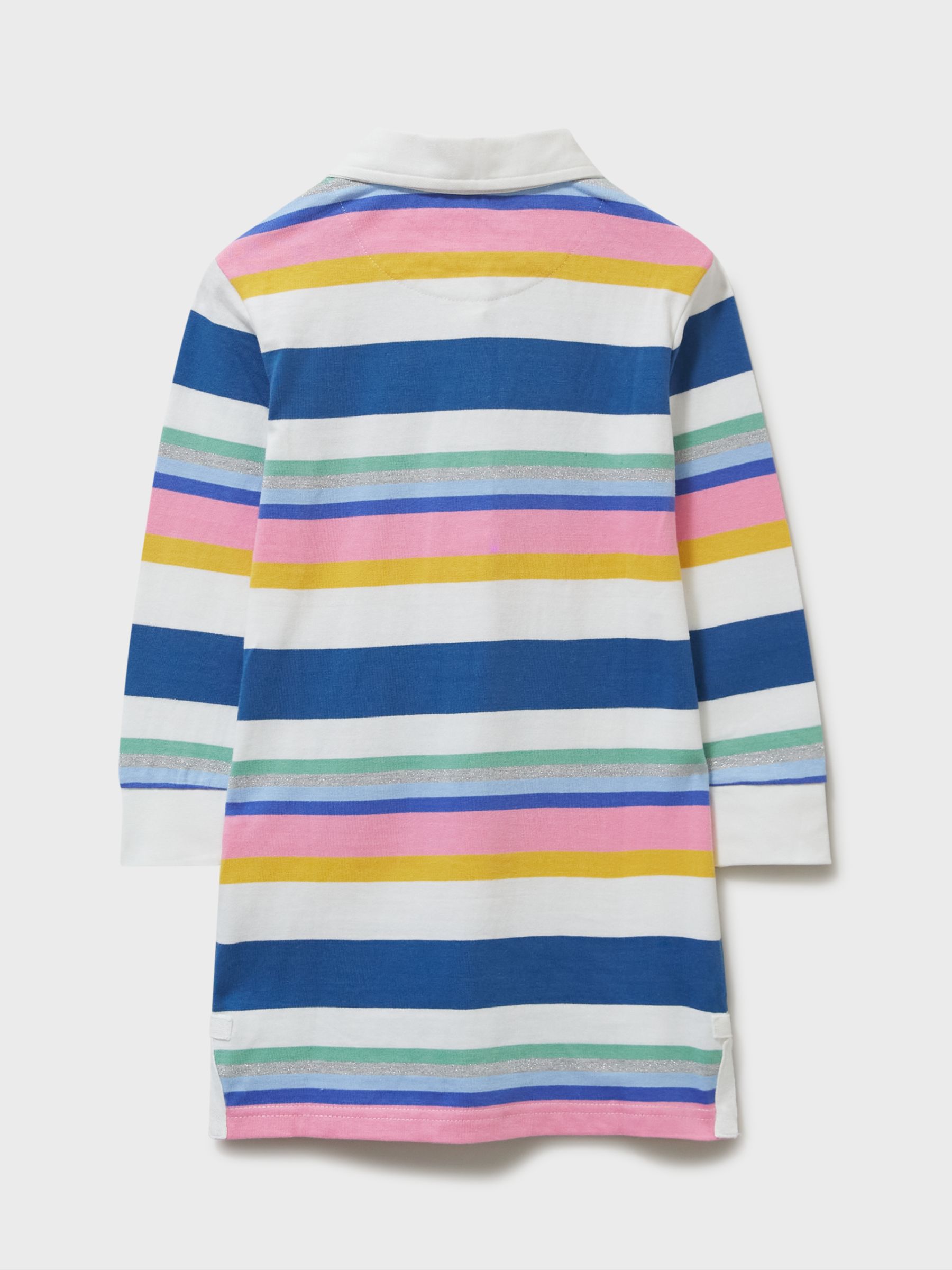 Buy Crew Clothing Kids' Rugby Stripe Glitter Dress, Mid Pink Online at johnlewis.com