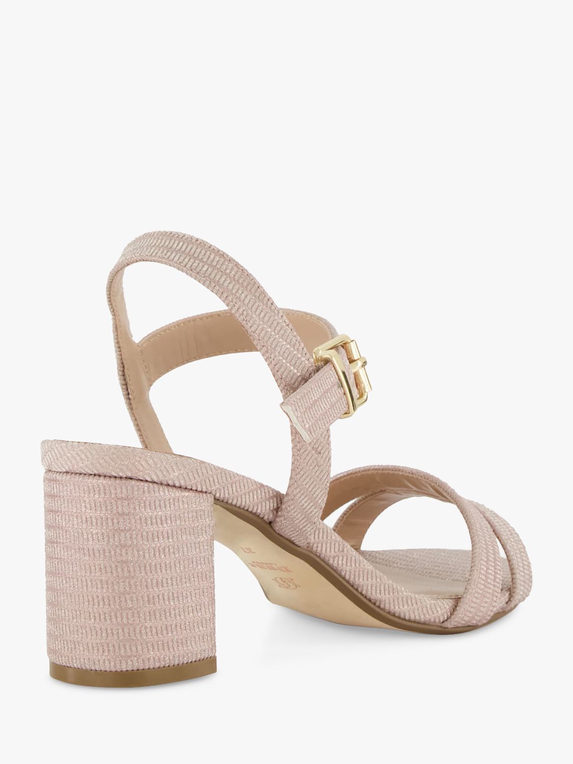 Gold Wide Fit Block Heeled Sandals