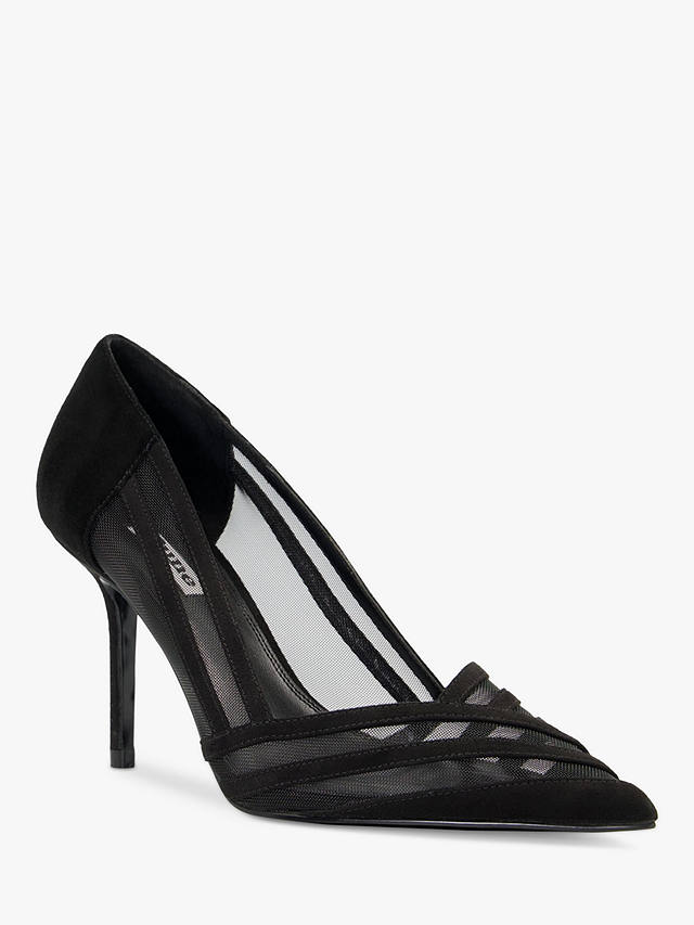 Dune Axis Suede Court Shoes, Black-suede at John Lewis & Partners