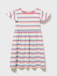 Crew Clothing Kids' Stripe Print Dress, Multi, Multi