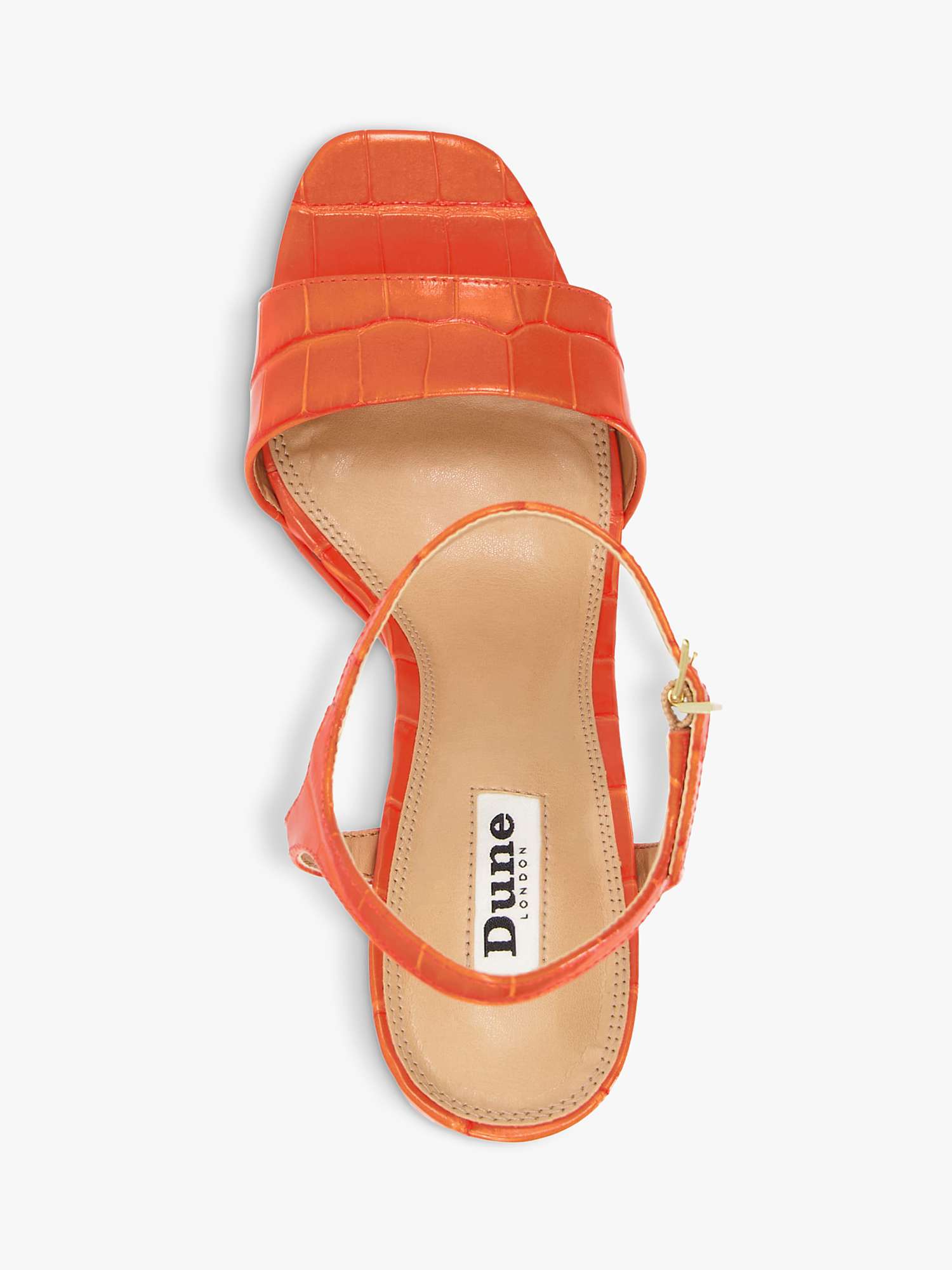 Buy Dune Matche Leather Platform Heel Sandals, Orange Online at johnlewis.com