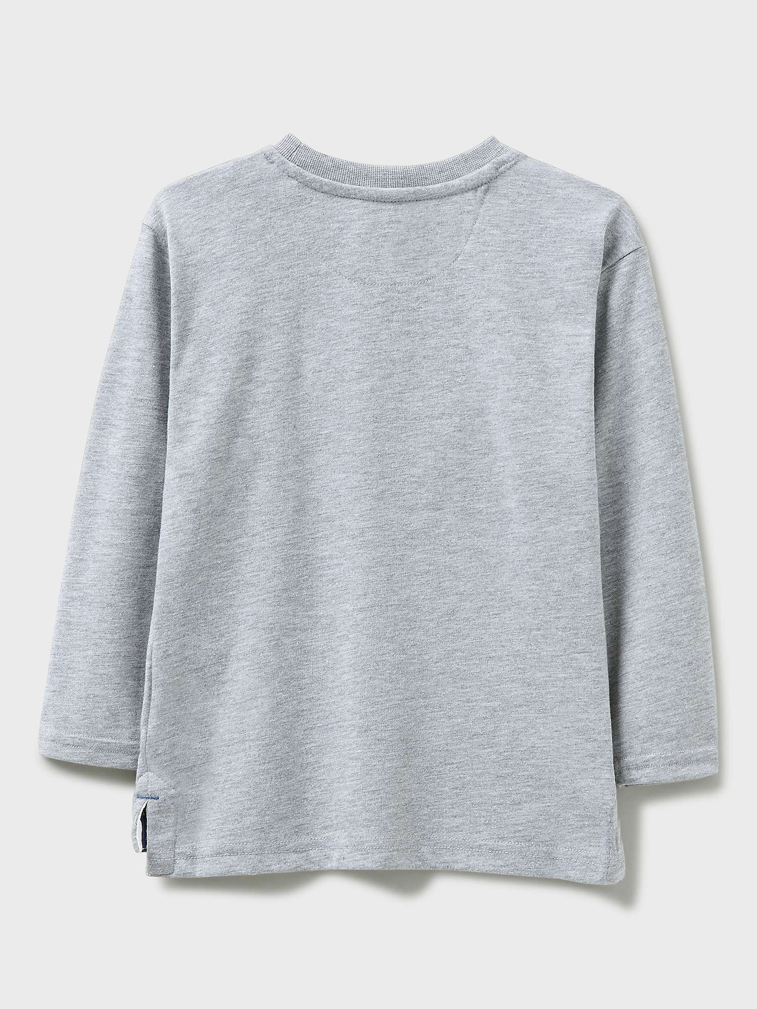 Buy Crew Clothing Kids' Oversized Applique Long Sleeve T-Shirt, Light Grey Online at johnlewis.com