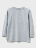 Crew Clothing Kids' Oversized Applique Long Sleeve T-Shirt, Light Grey