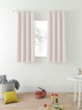 John Lewis Gingham Pencil Pleat Blackout Children's Curtains, Pink