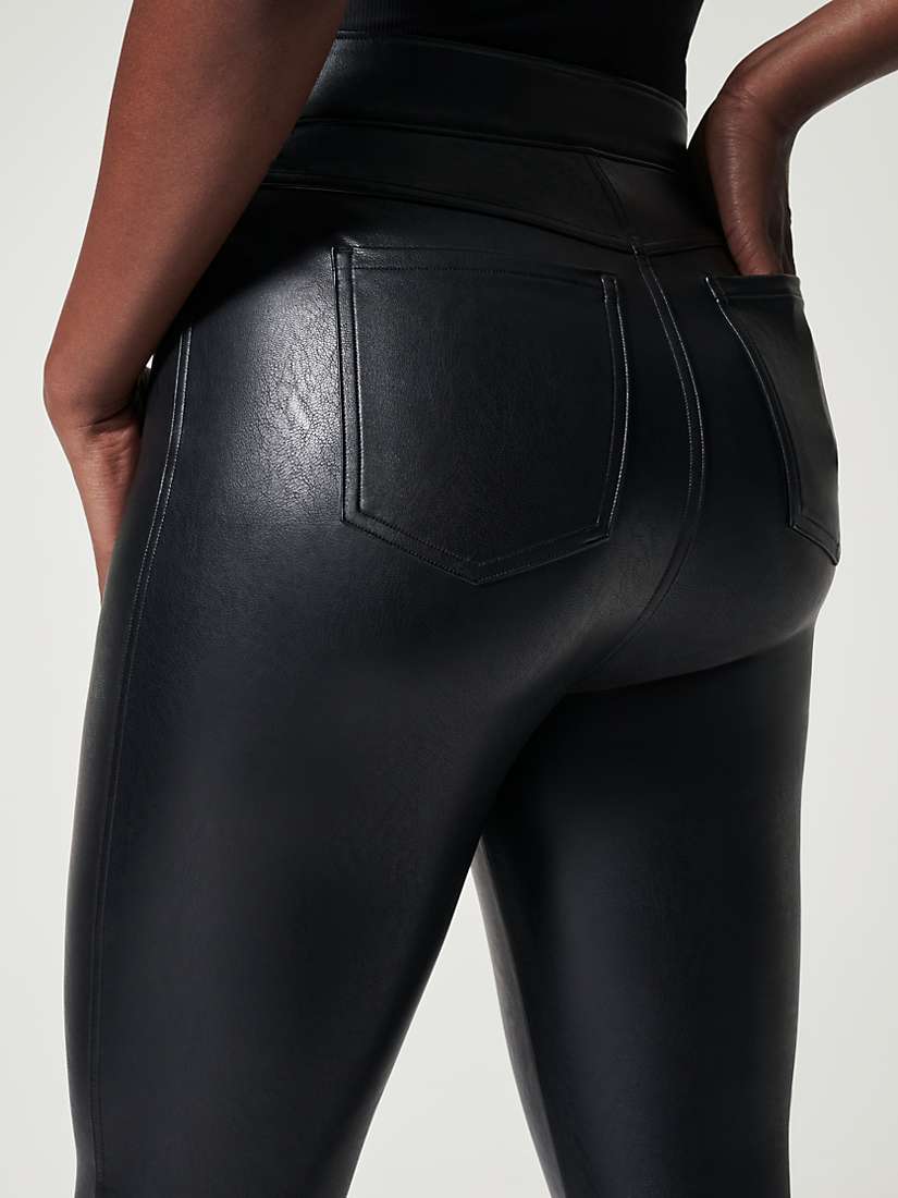 Buy Spanx Leather-Like Ankle Skinny Trousers, Noir Black Online at johnlewis.com