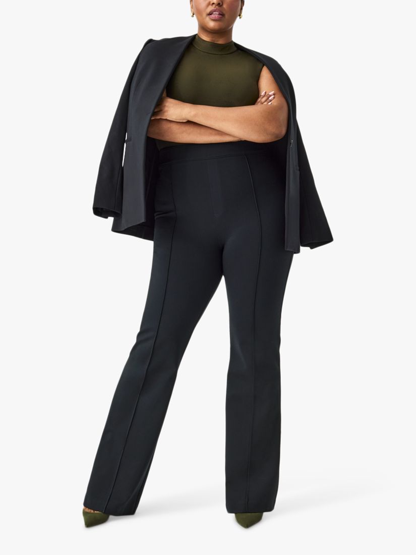 Spanx Flared Jeans, Black at John Lewis & Partners