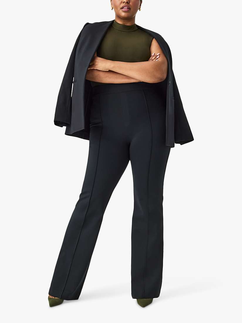 Buy Spanx The Perfect Pant Hi-Rise Flared Trousers, Classic Black Online at johnlewis.com