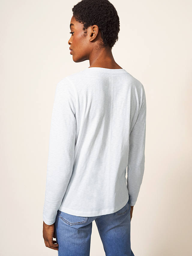 White Stuff Nelly Cotton Long Sleeve T-Shirt, Bril White