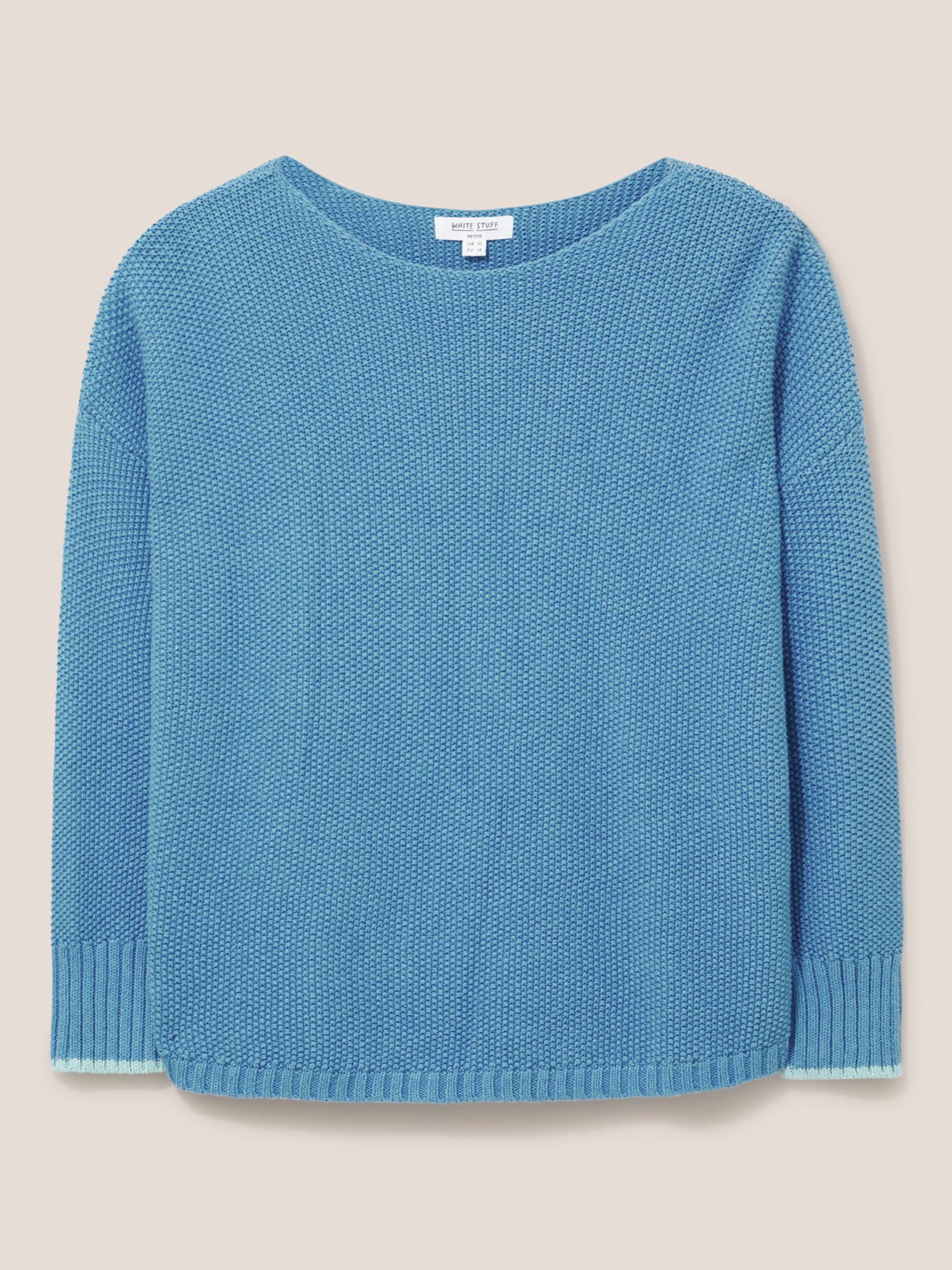 White Stuff Southbank Organic Cotton Knit Jumper, Blue at John Lewis ...