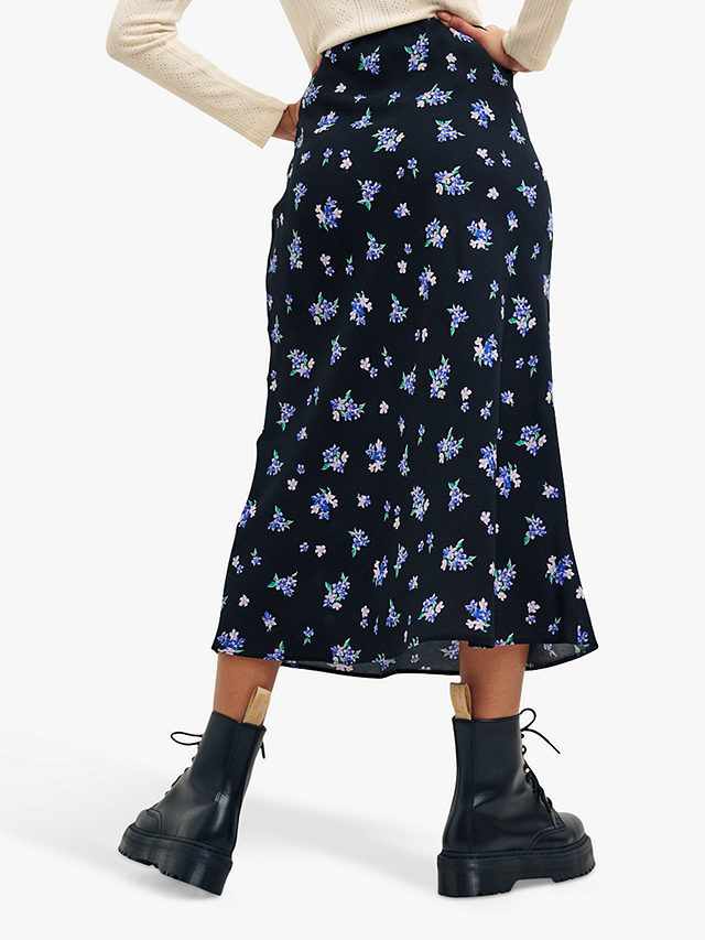 Nobody's Child Mila Floral Midi Skirt, Black, 12