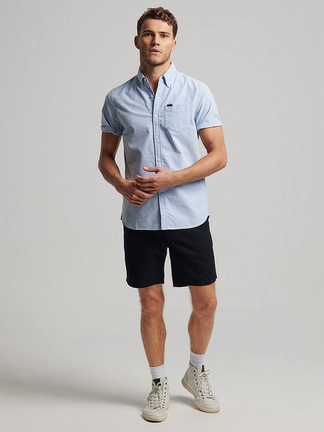 Superdry Oxford Short Sleeve Shirt, Classic Blue