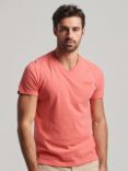 Superdry Organic Cotton Essential Logo V-Neck T-Shirt, Coral Marl