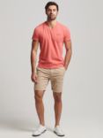 Superdry Organic Cotton Essential Logo V-Neck T-Shirt, Coral Marl