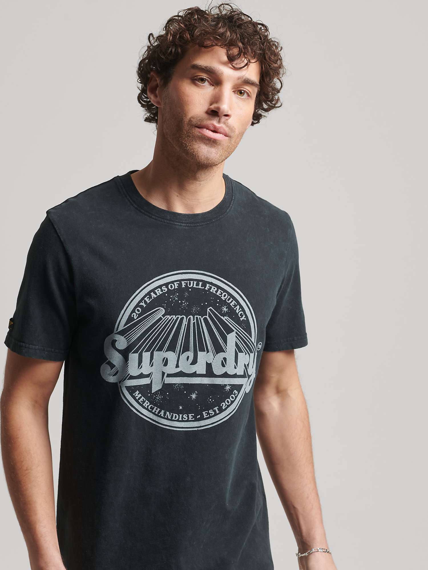 Superdry Vintage Merch Store Skinny T-Shirt, Mid Back In Black at John ...