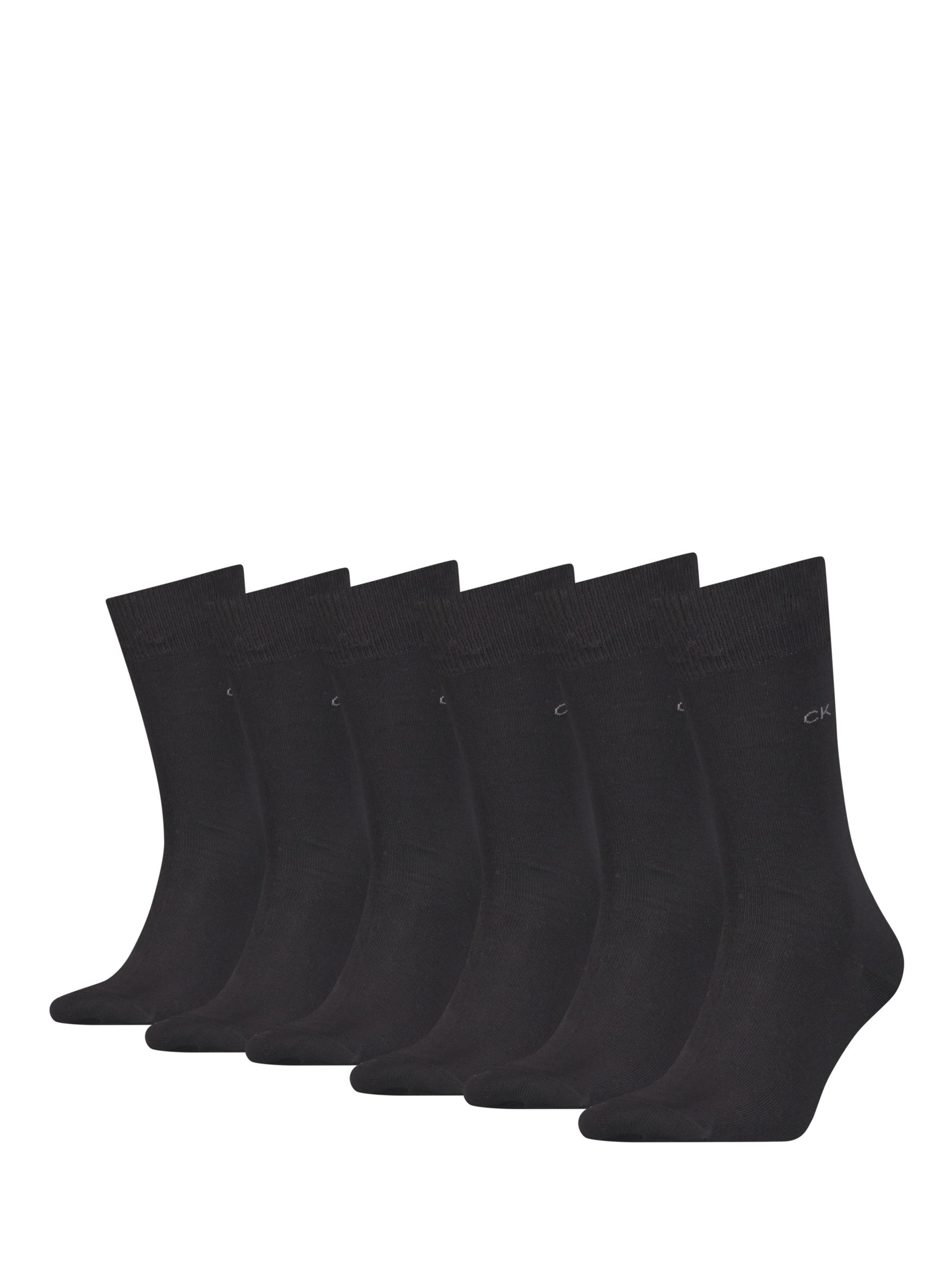 Calvin Klein Logo Ankle Socks, One Size, Pack of 6, 001 Black, S-M