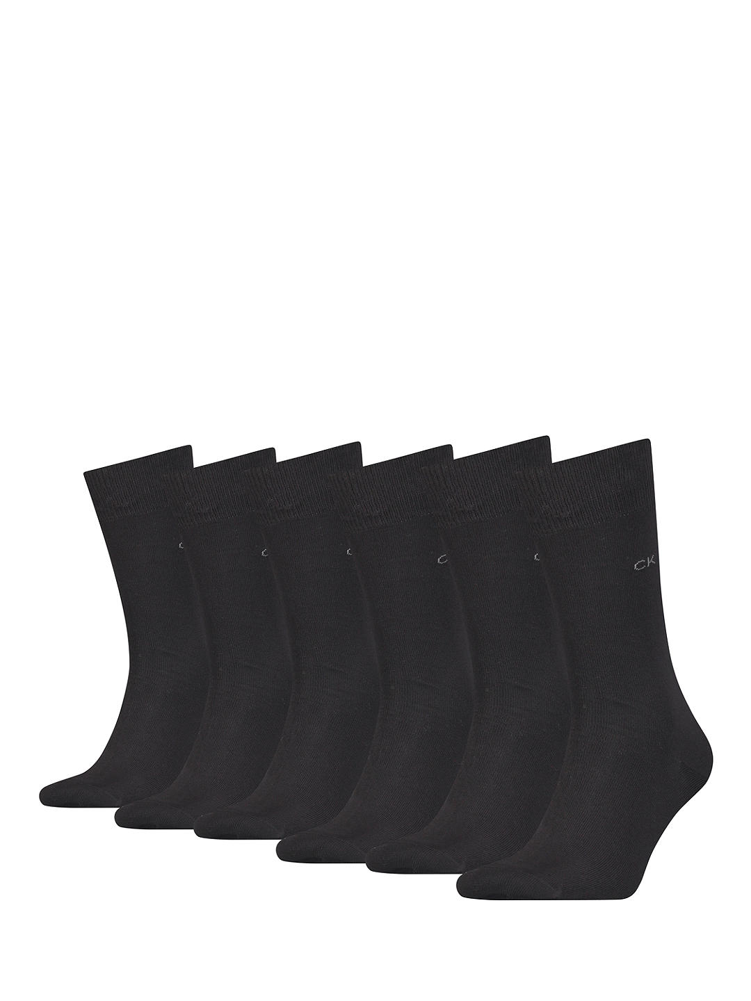 Calvin Klein Logo Ankle Socks, One Size, Pack of 6, 001 Black at John ...