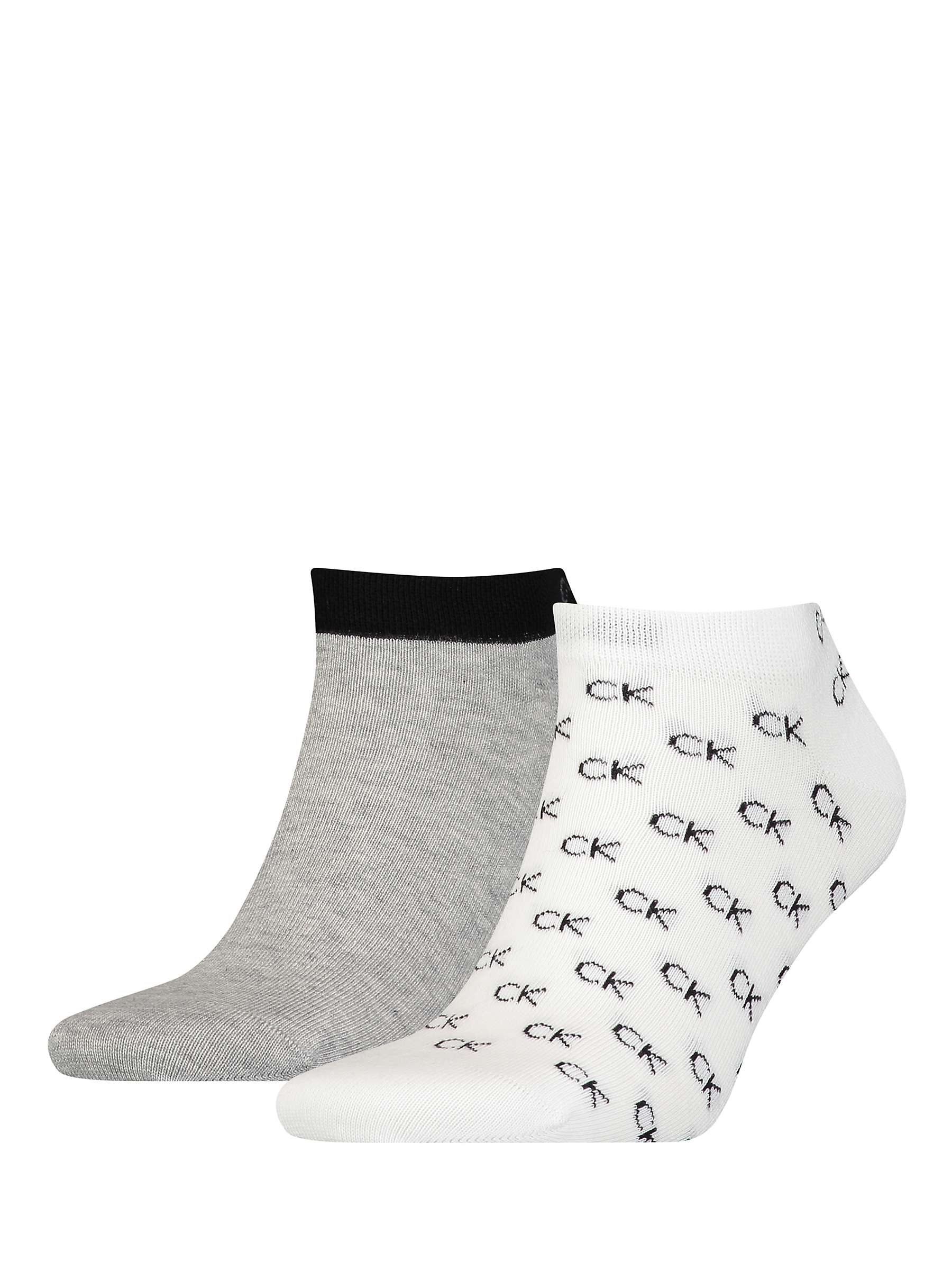 Buy Calvin Klein Cotton Ankle Socks, Pack of 2, 004 White Online at johnlewis.com