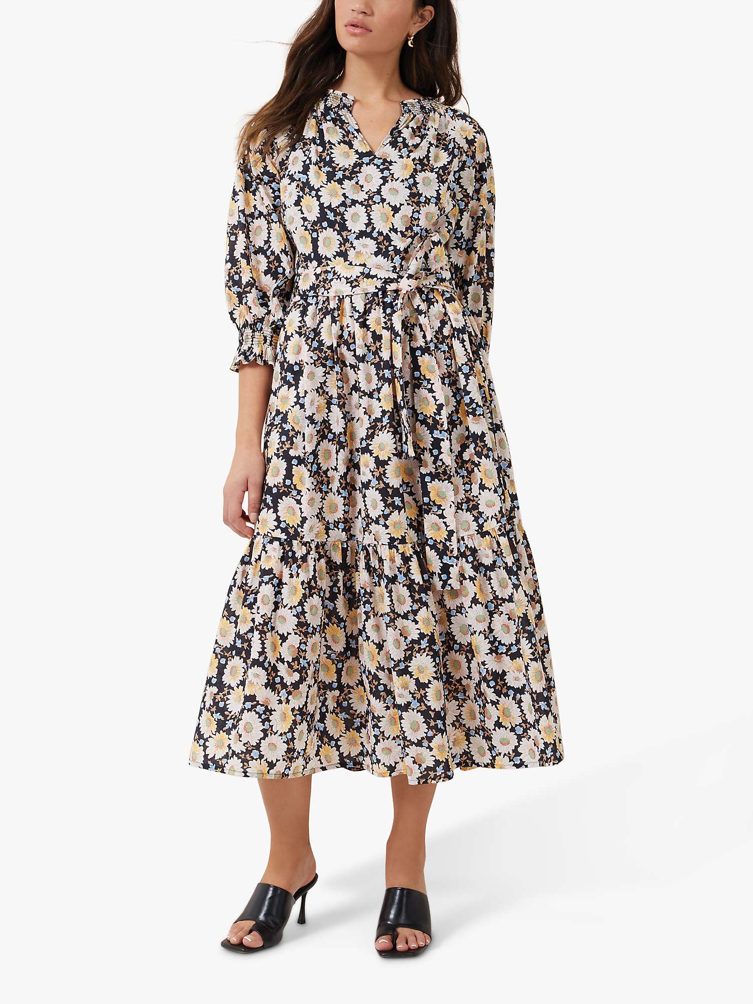 Buy Great Plains Sunflower Print Belted Midi Dress, Multi Online at johnlewis.com